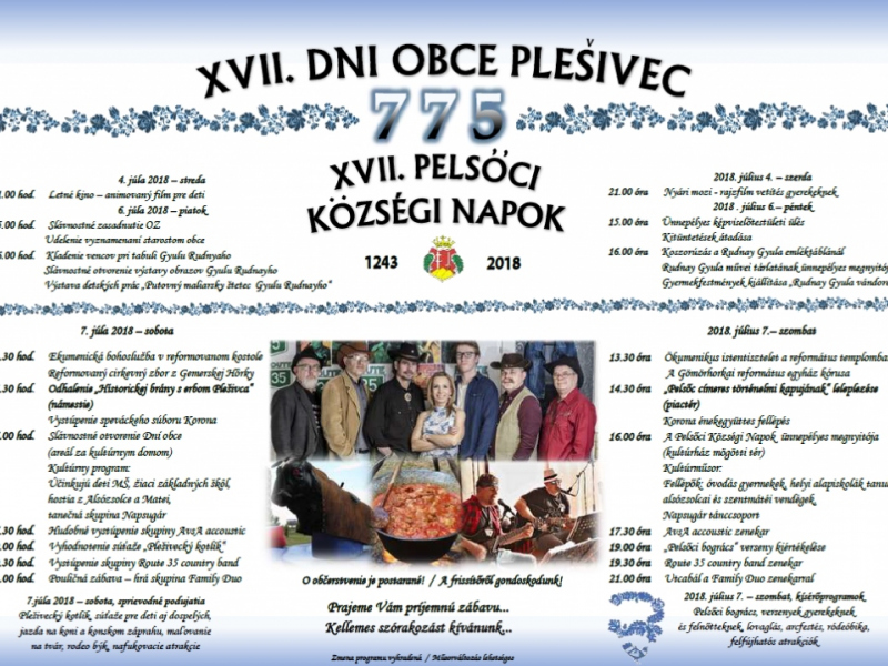 Podujatia v migroregióne / XVII. Dni obce Plešivec